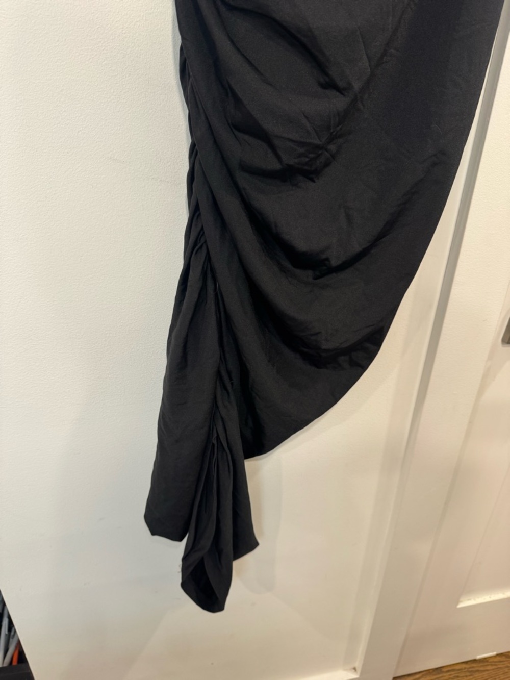 Lioness Black Ruched Asymmetric Midi Skirt - Picture 4 of 5